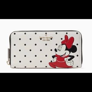 Kate Spade Disney Minnie Mouse White Polka Dot Wallet